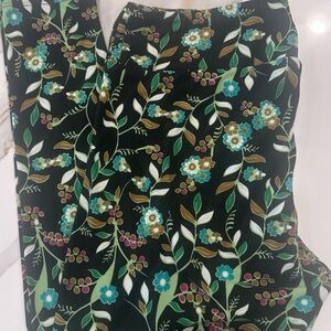 LuLaRoe Black Leggings with Floral Design